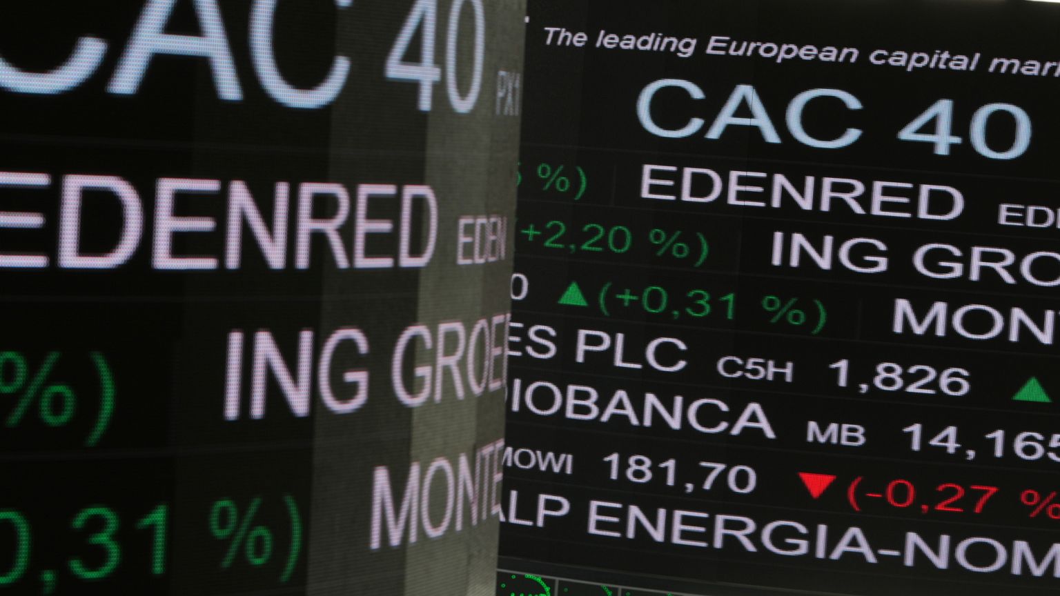 La sala de vigilancia del mercado de Euronext France, el martes 8 de abril de 2025 en París.