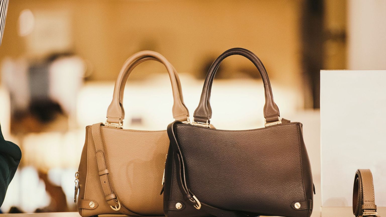 Bolsos de lujo en una boutique