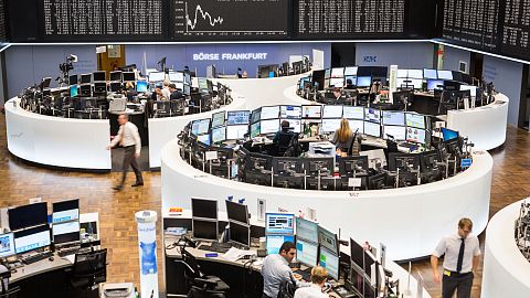 Interior de la Bolsa de Fráncfort, Alemania. 4 de noviembre de 2015.